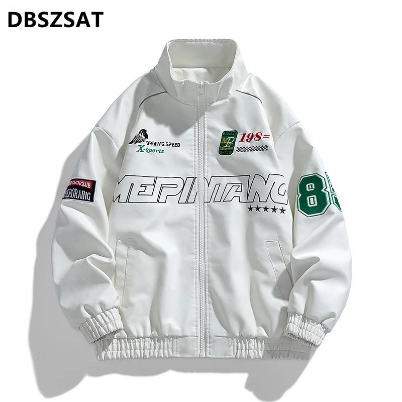 Leather Jacket   Motorcycle PU Mens Stand Collar Casual Windbreaker