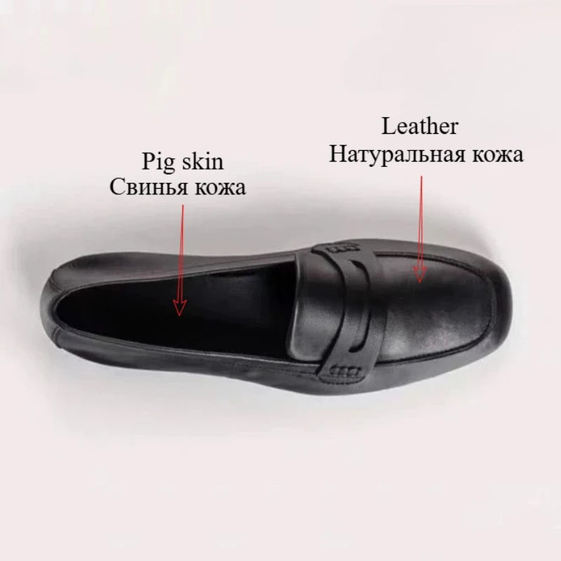 Loafers Woman Leather Mocassins  Casual Flat Shoes