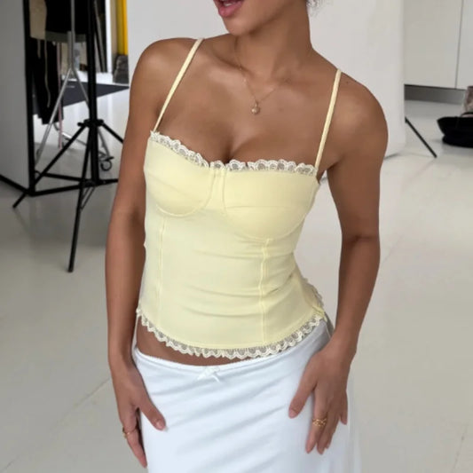 Women Polka Dot Tank  Top Sleeveless Square Neck