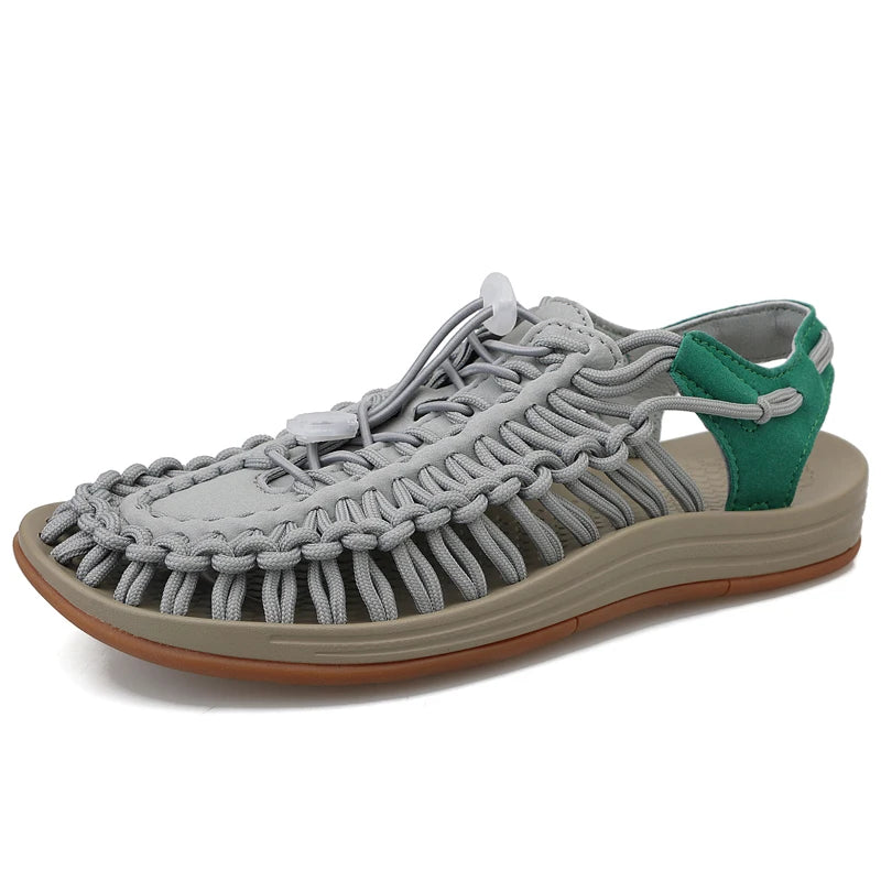Men Sandals Summer Weave Shoes  Outdoor Breathable Comfort Slip On