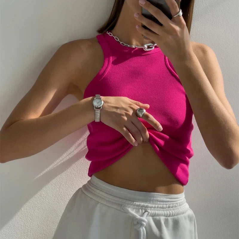 Tank Tops Women Yellow Casual Vest Sleeveless Camis