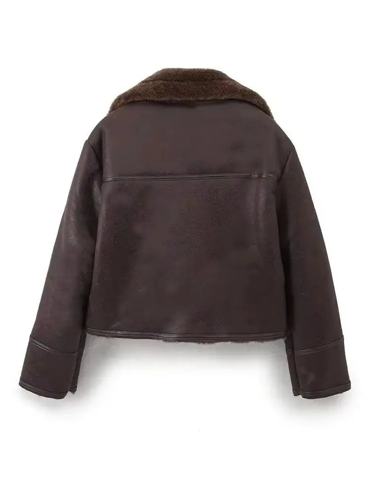 Warm Reversible Short Jacket Coat