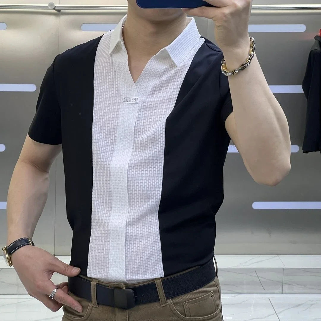 Shirts for Men Oversize Spliced