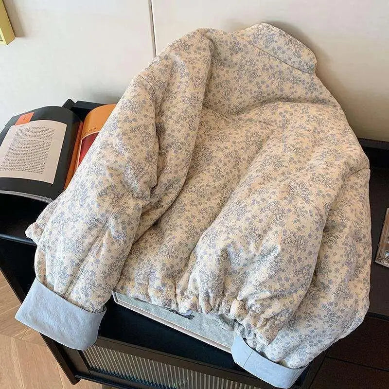 Women's Coat winter autumn Jacket Outerwear Warm Fleece Lined  Floral  Coat