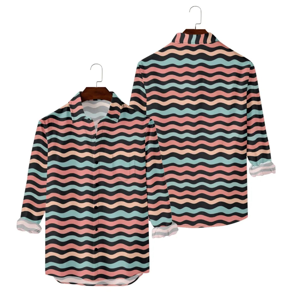Button Up Shirts Seafoam Striped