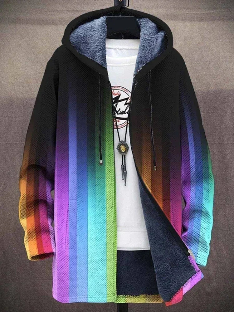 Men Cardigans Coats Gradient Art Colorful