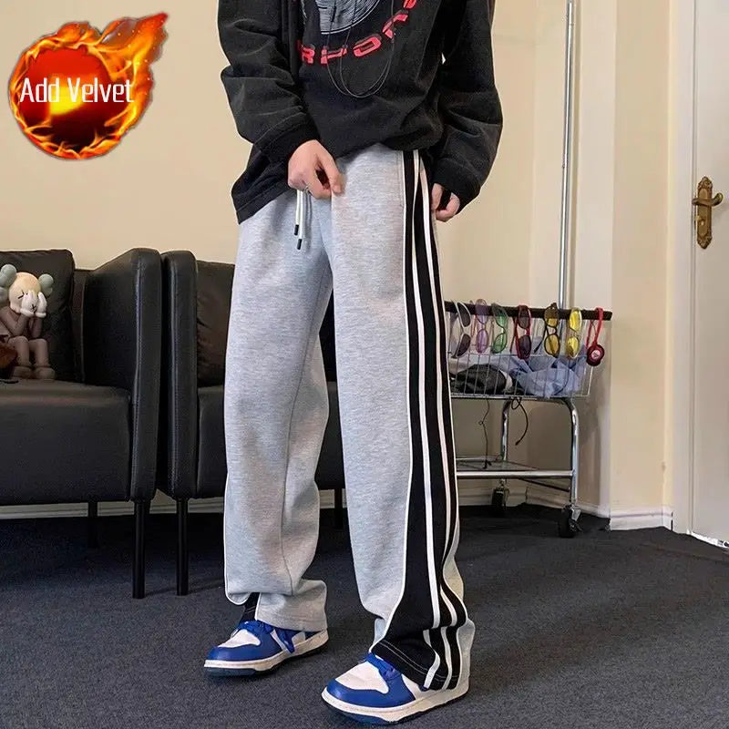 Men's Casual Wide Autumn Winter Straight Pants