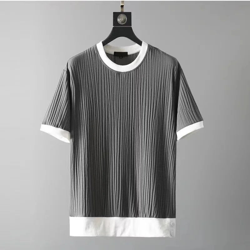 New Men's Set Fashion Versatile Half Sleeve