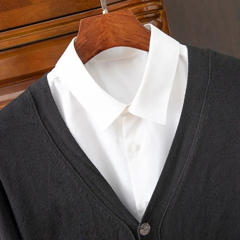 Cashmere Sweater Men's Clothing V-Neck Cardigan Knit