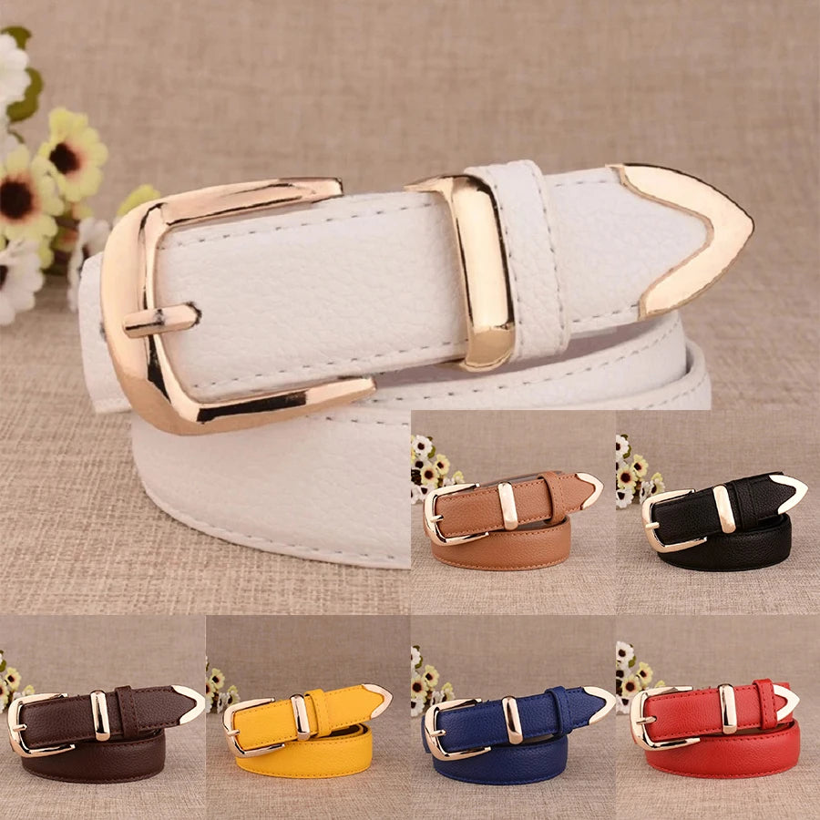 Women's Trousers Belt  Leather Trend White Belt