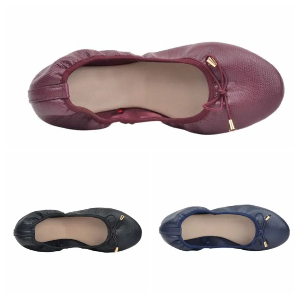 Fashion Shallow Mouth Ballet Shoes Bowknot Thread Ballet Flats