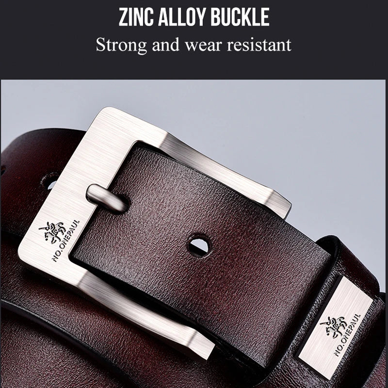 Leather Belts Luxury Strap Vintage Pin Buckle Men Belt