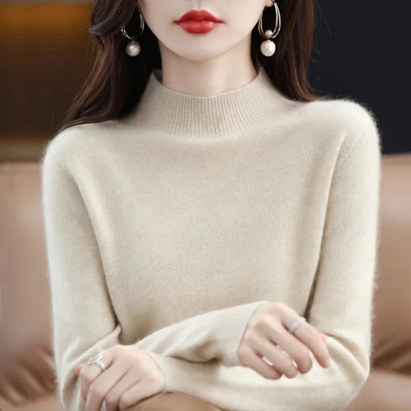 Women's Solid Long Sleeve Pullovers Knitwear