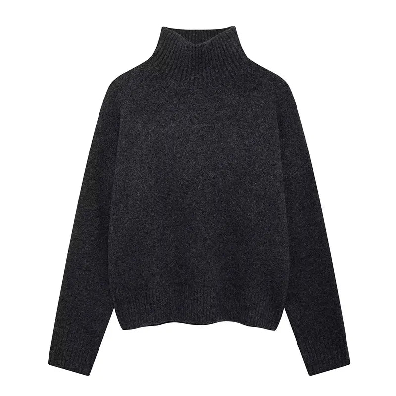 Casual Woman Turtleneck Sweater Women's Knitwear