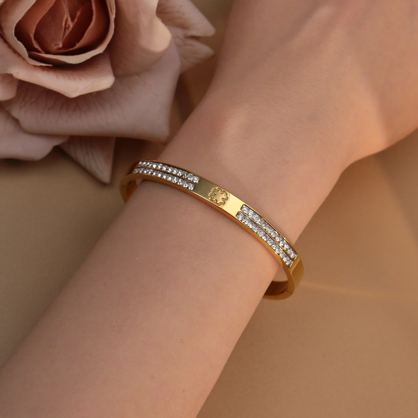 Cross Screwdriver Stainless Steel Zircon Bracelet.