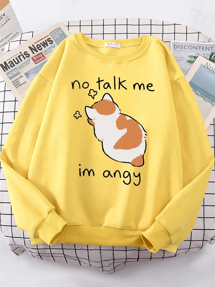 Female Sweatshirts Cat Print Top