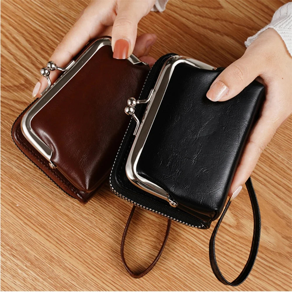 Women's Wallet Fashionable and Minimalist Wrist Strap Short Zero Wallet
