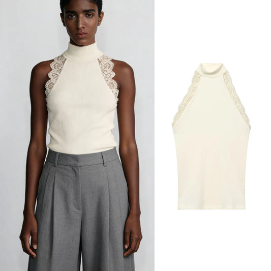 New Summer Lace Blouse Tops  Elastic Elegant