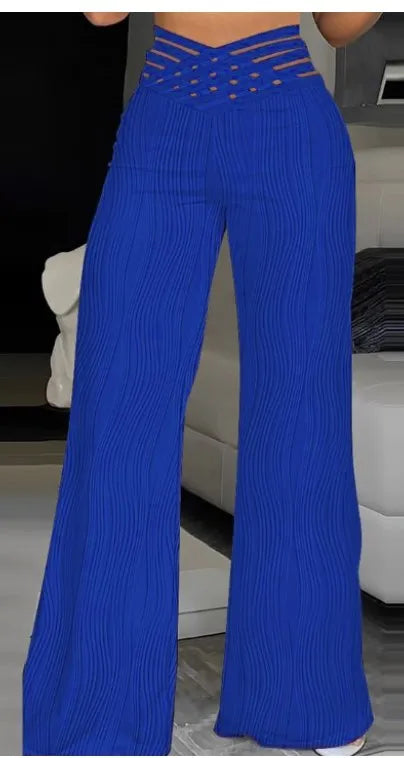 Elegant High Waist Flared Pants For Women