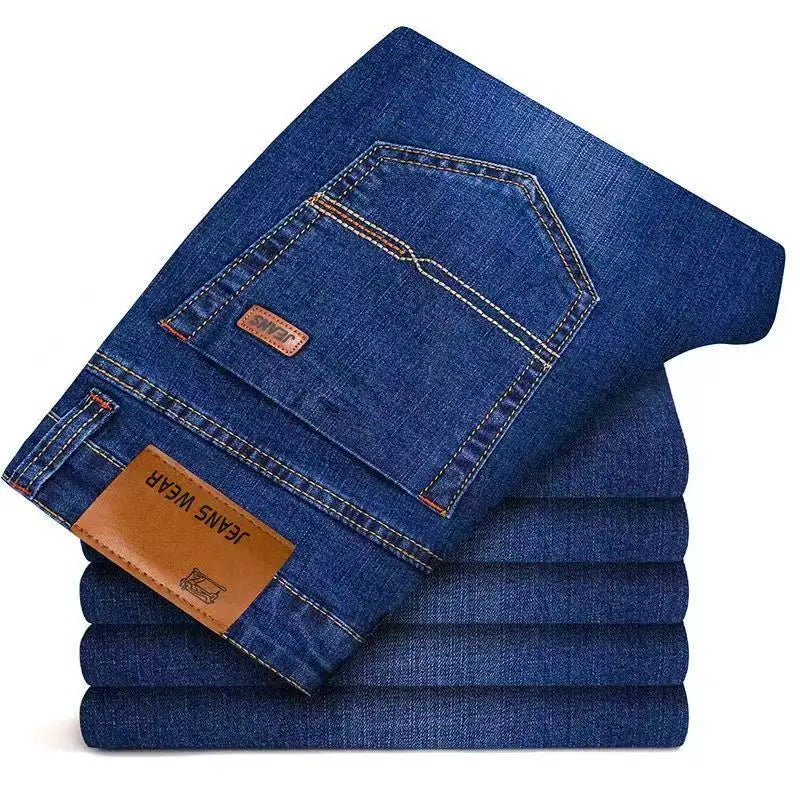 Men Fashion Straight Jeans Slim Fit