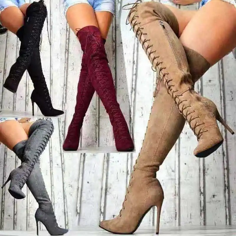Women's Boots Pointed Toe Over The Knee Boots
