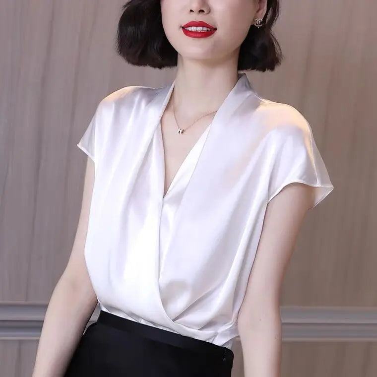 Women's Blouses fashion Chiffon V Neck Women Blouses