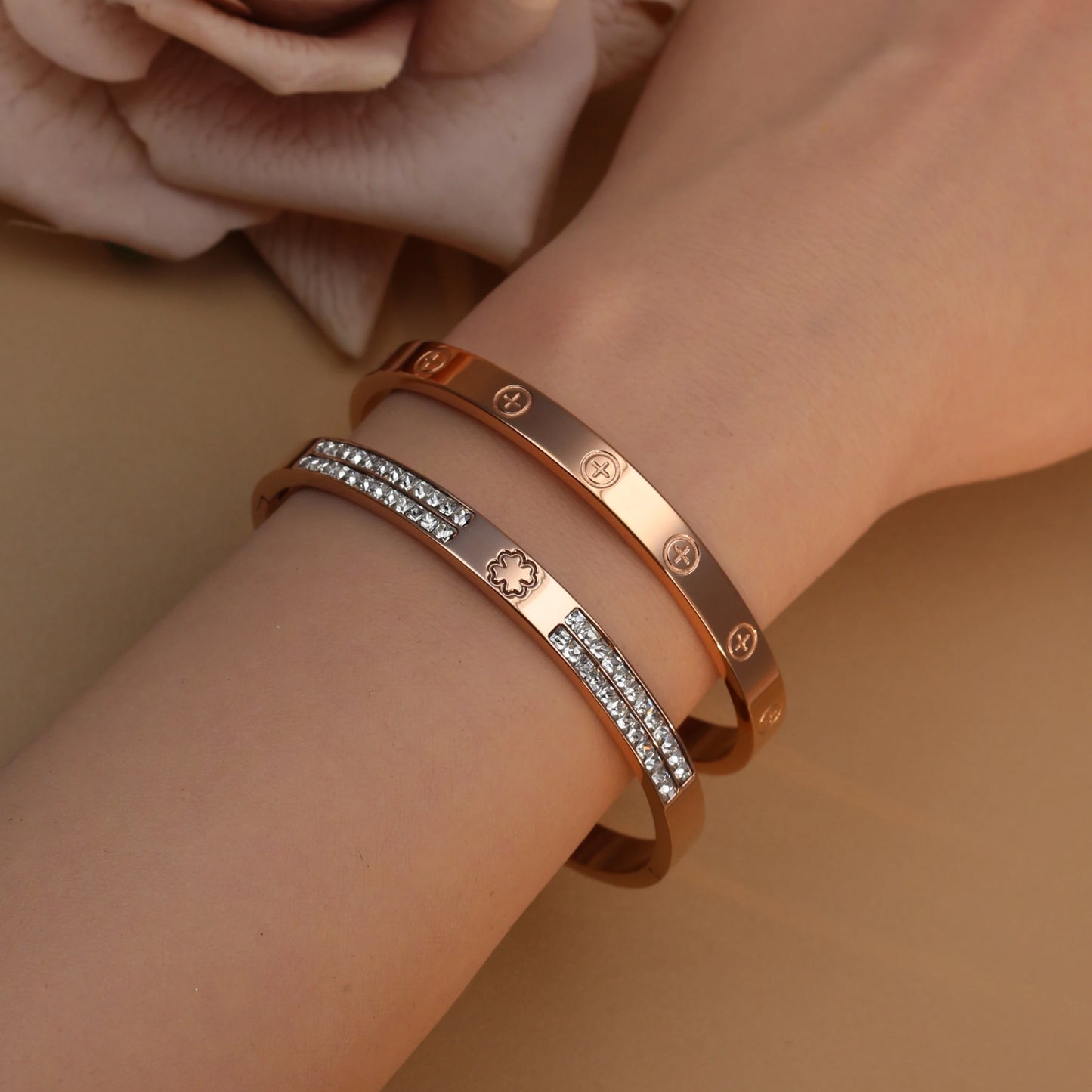 Cross Screwdriver Stainless Steel Zircon Bracelet.