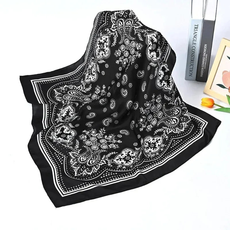 Scarf 70cm Black Hip Hop Bandana Kerchief Paisley