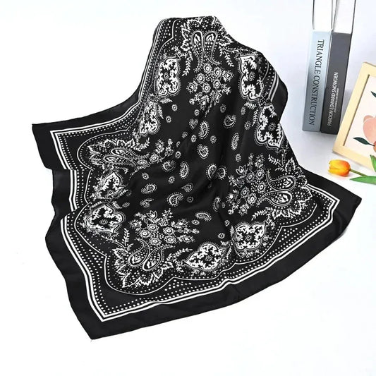 Scarf 70cm Black Hip Hop Bandana Kerchief Paisley