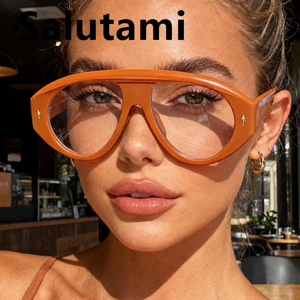 Women's Vintage Oversize Square Computer Glasses Anti-Blue Light