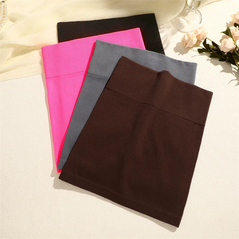 Women Ribbed Sexy High Waist Mini Slim Skirt
