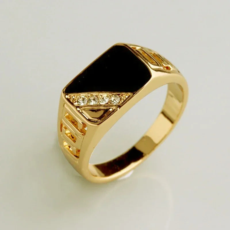 New Metal Glossy Rings for Men Geometric Width Signet Square Finger Punk Style Fashion Ring