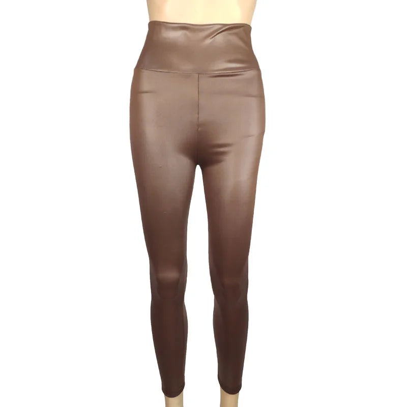 Women's Leggings High Waisted Faux Leather Pants