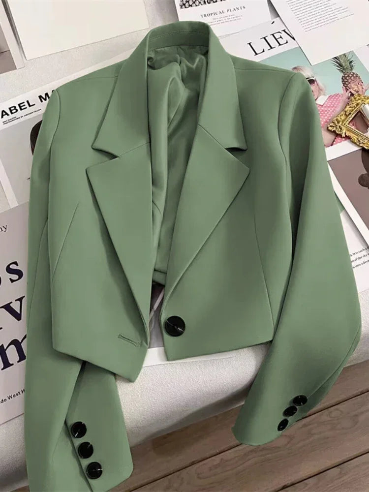 Women Blazer  Short Jacket Chic Elegant Outerwear