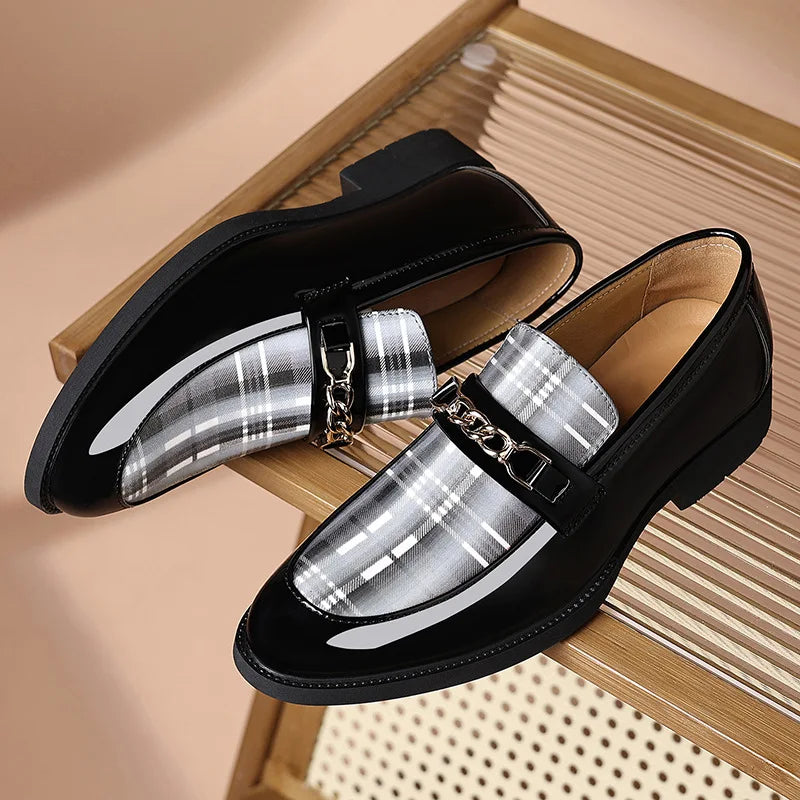 Men's Dress Shoes Pointed  Leather Shoes Slip on Casual Shoes