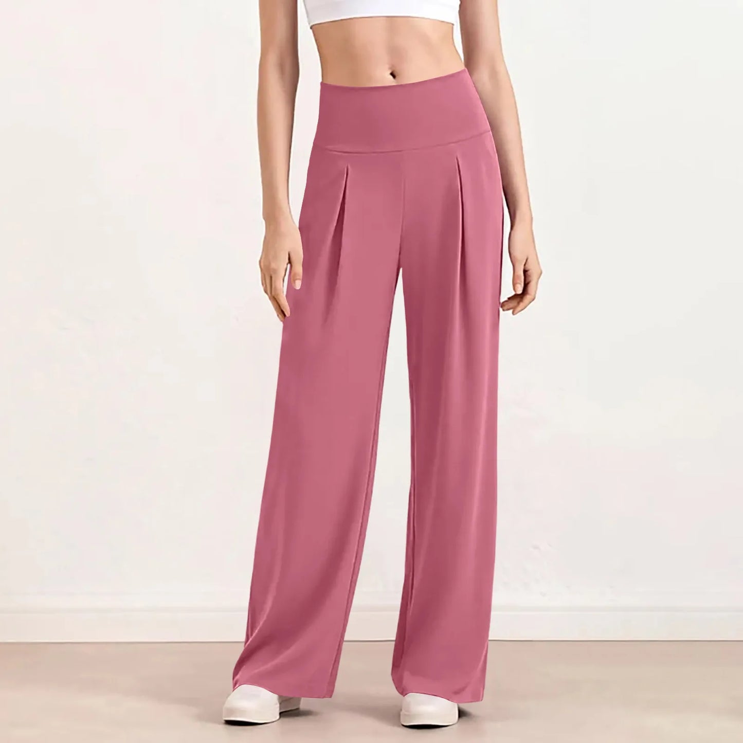 Women's Wide Leg Sports Pants  Comfortable Elastic Wide Leg Pants