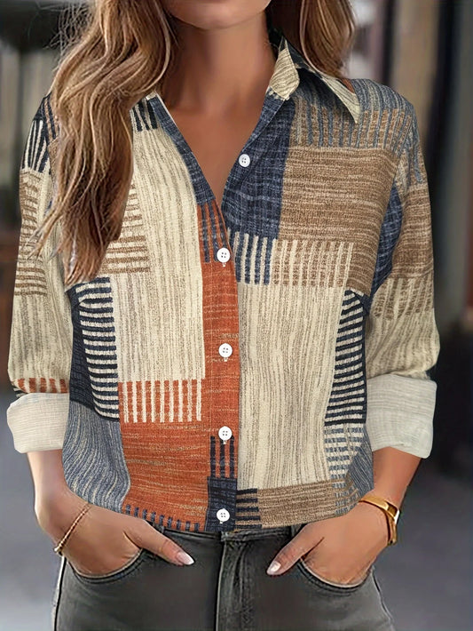 Elegant Patchwork Blouse for Women