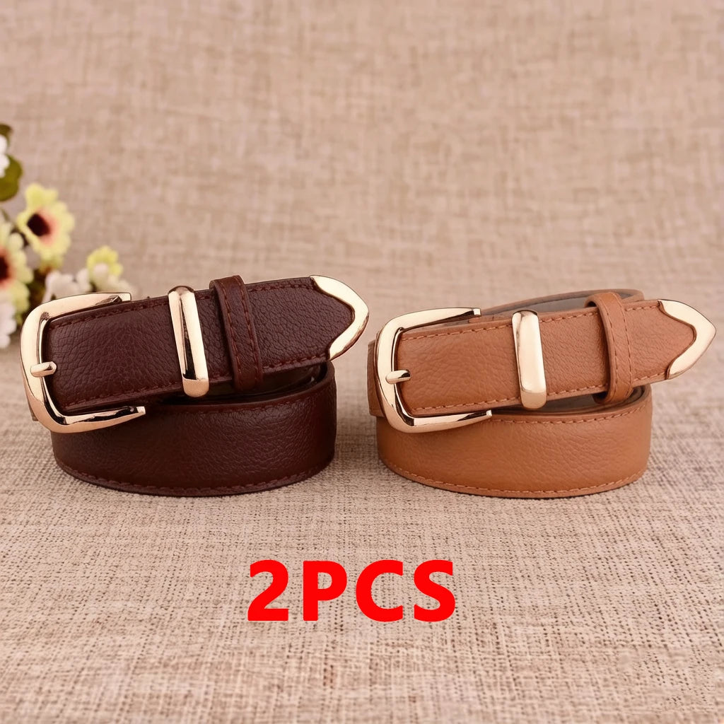 Women's Trousers Belt  Leather Trend White Belt