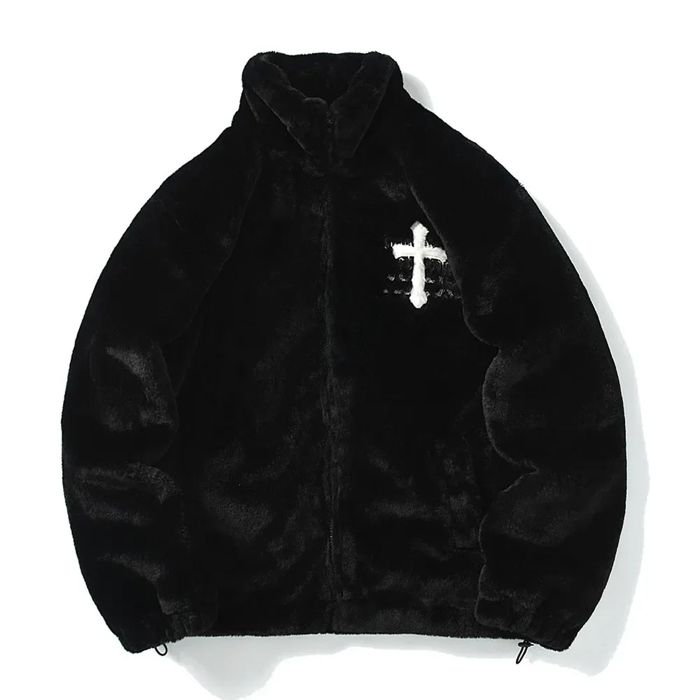Mens Rabbit Fur Jacket Coats  Zip Up Fashion Outerwear