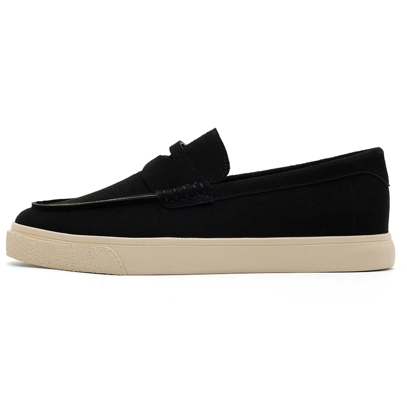 New Suede Leather Mens Loafers Cowhide Slip On Flats