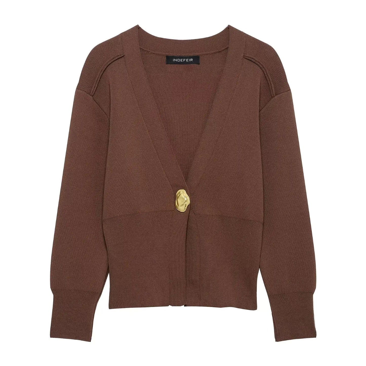 V-neck High-end Jacket Long Sleeve Knitted Cardigan