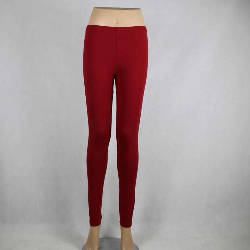 Solid Colorful Leggings For Women