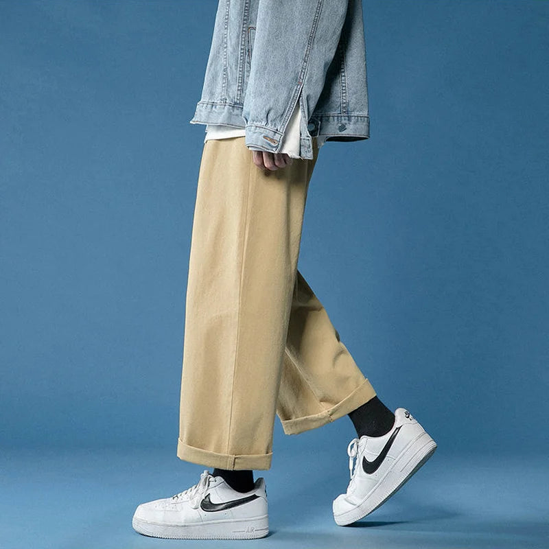 Wide Leg Pants  Drawstring Simple Looses