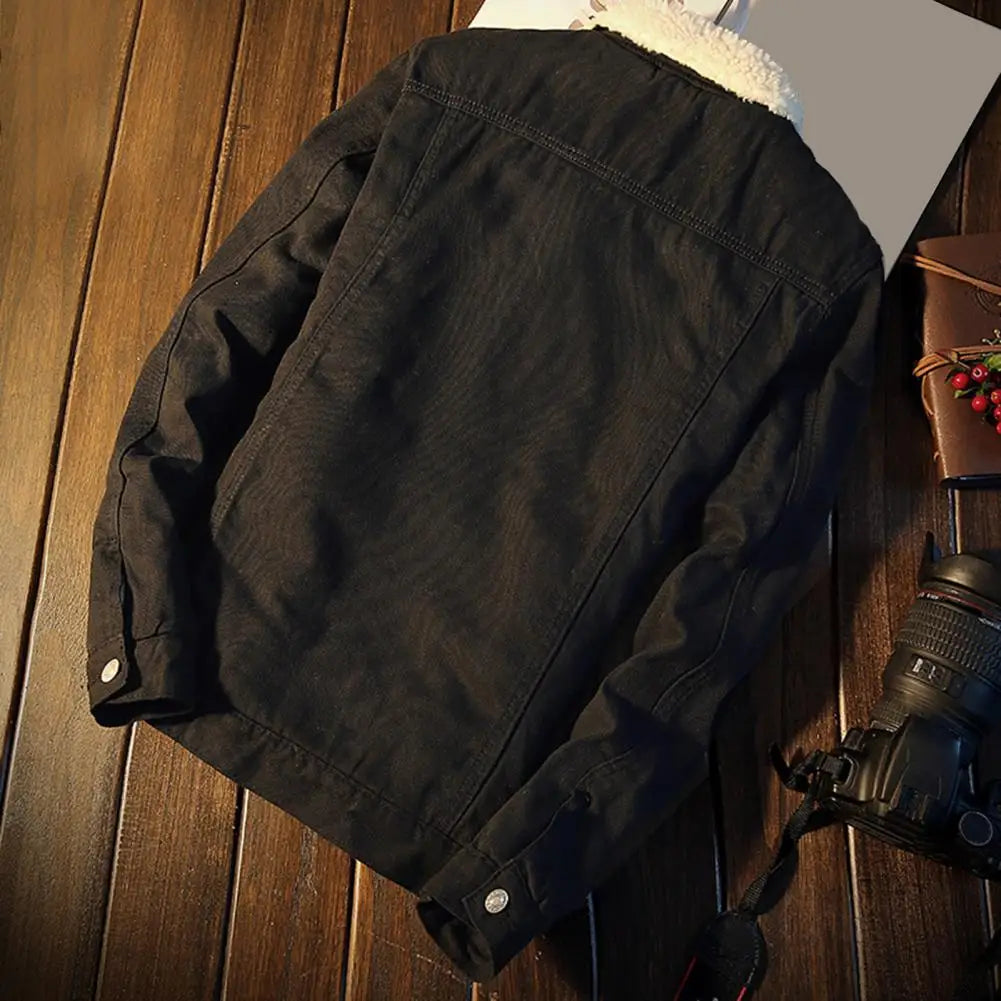 Autumn Jacket Denim Inner Fleece Thicken Winter Jeans Jacket Coat