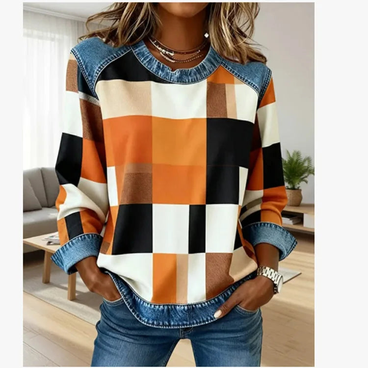 Women's Sweatshirts Pullovers  Casual Dog Printed Round Neck Long