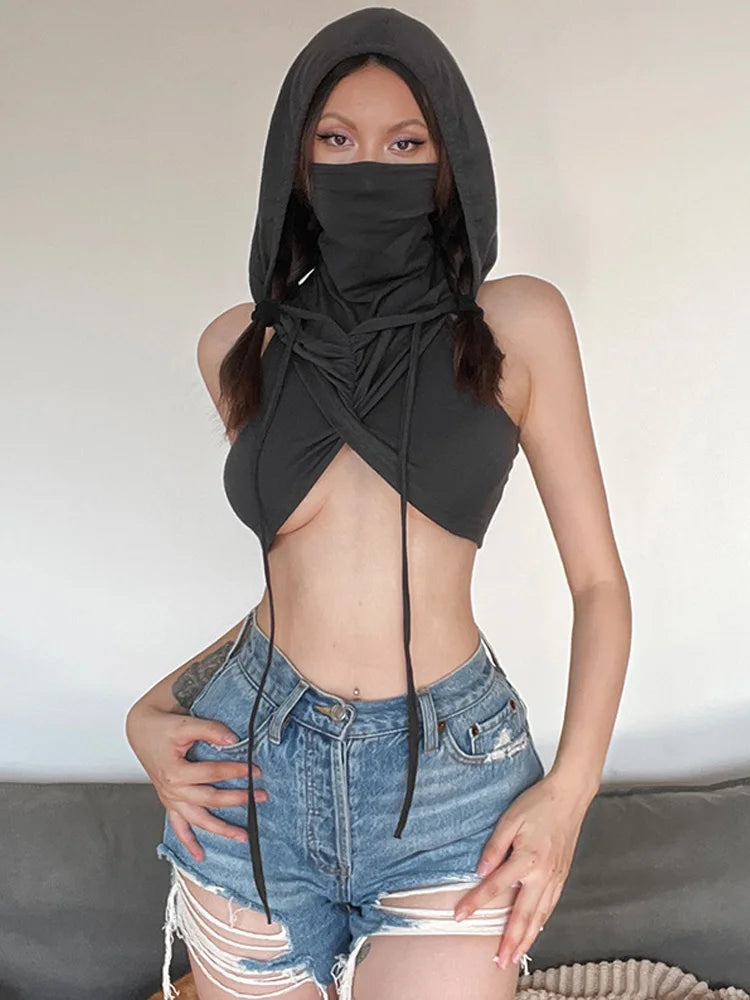 Hooded Soild Silm Sexy Tanks For Women
