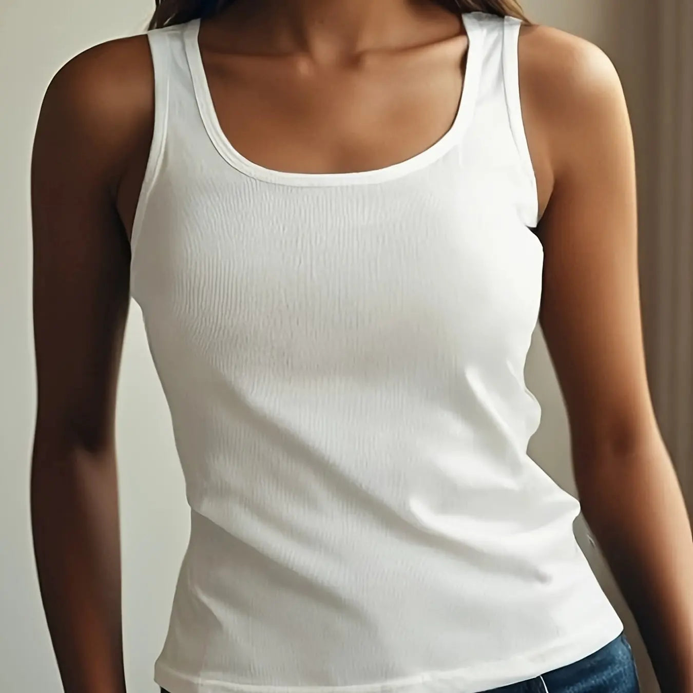 Women's Tank Top Solid Color Elastic Strap