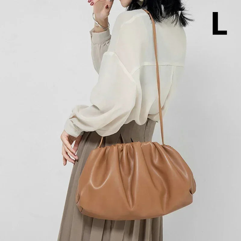 Cloud Soft Leather Madame Bag Single Shoulder Slant Dumpling Bag