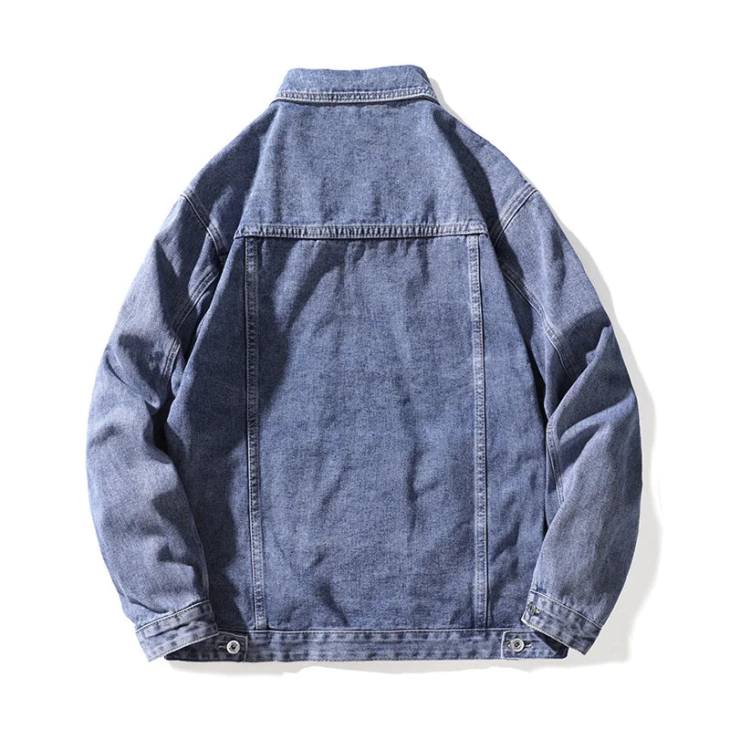 Men's Denim Jacket Falling Shoulder Pocket  Fashion Denim Shirts