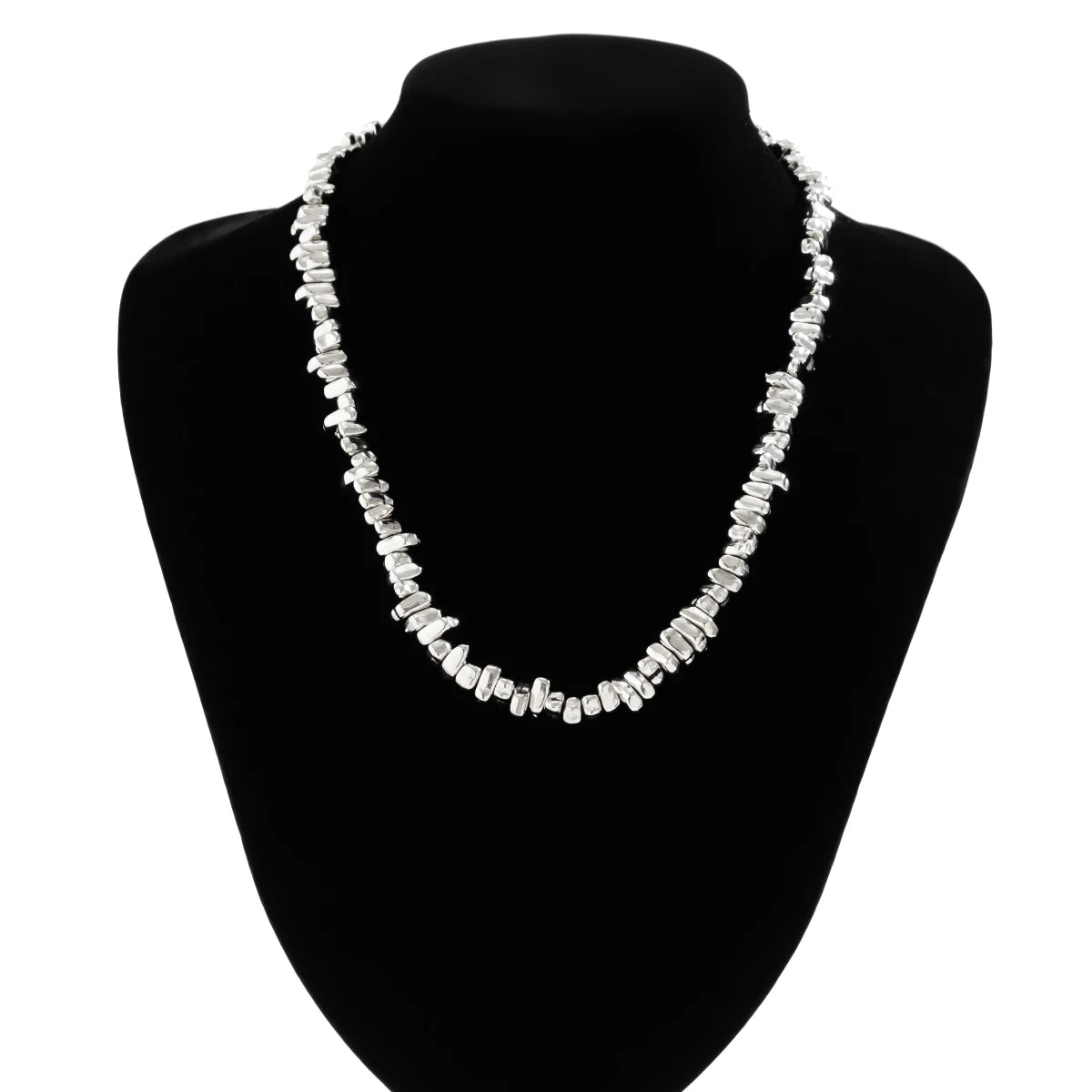 Irregular CCB Beads Chains Short Choker Necklace for Men